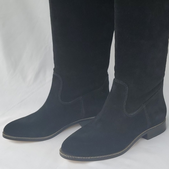 Michael Kors Black Suede Bayview Riding Boot Knee High Sz 7 - Picture 12 of 16